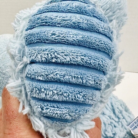 Aurora Baby Light Blue Polar Bear Plush Shaggy Floppy Ribbed Feet Stuffed Animal - Picture 8 of 16